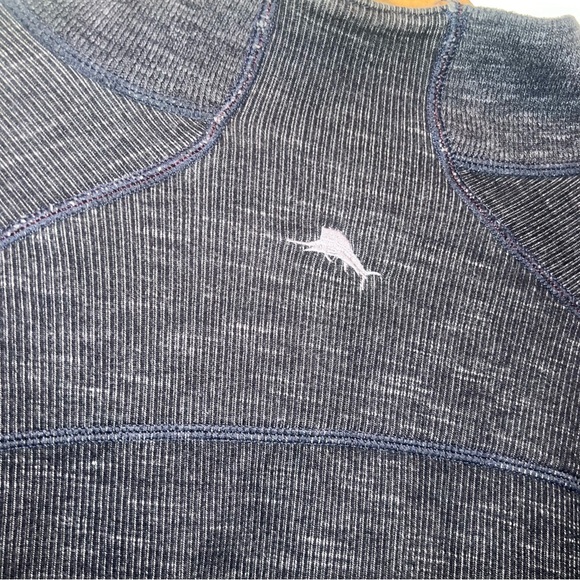 Tommy Bahama Reversible 2XL Men Knit Sweater 1/4 Zip Gray Black Heavy LS Shirt - Picture 6 of 11